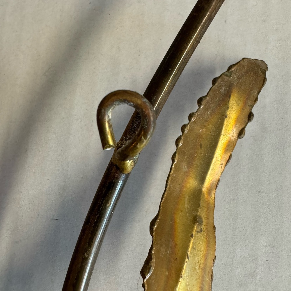 Vtg. 2 Forged copper and brass callalily sculpture wall hanging - Picture 9 of 14